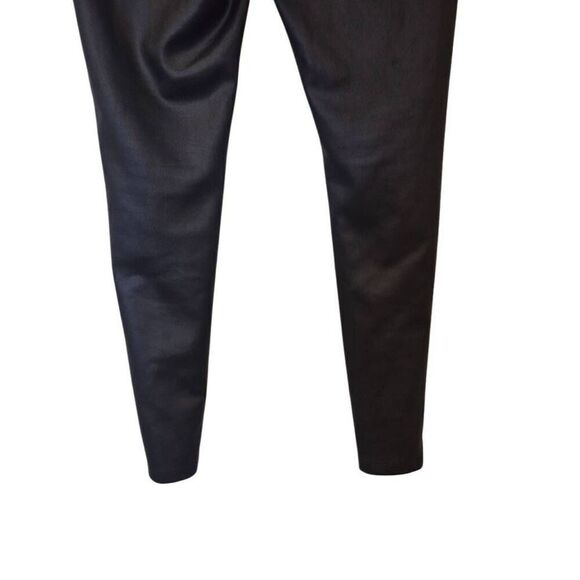 Express Women's Black Poly/Spandex Faux Leather High Waist Leggings - Picture 4 of 8